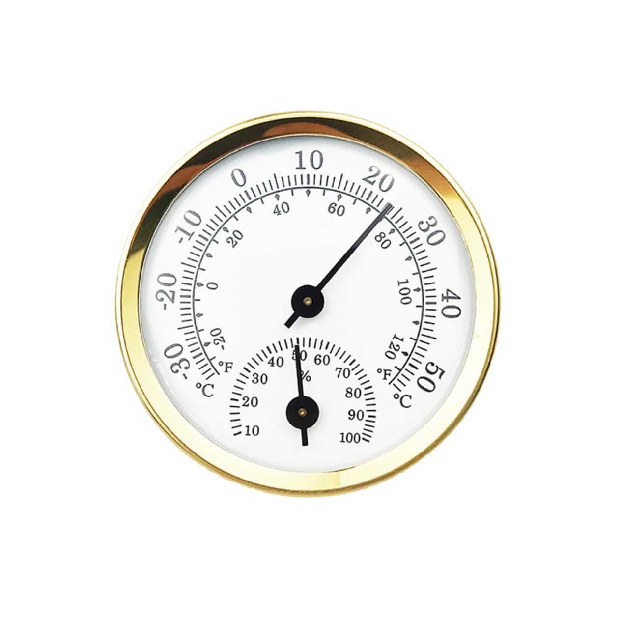 Mikikit Hygrothermograph Golden Humidity Temperature Durable Indoor Use Easy to Read Dial for Refrigerators and Chill Spaces Friends