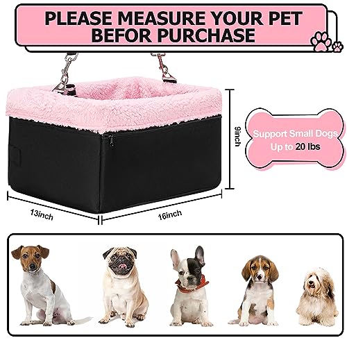 UNICITII Hunde-Autositz für kleine Hunde, Erhöhter Hundesitz für Hunde Welpenautositz Hundeaussicht, Haustierautositz für Vorder- und Rücksitz