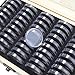 Decdeal Coins Holder, Wooden Coins Storage Box for Collectible Commemorative Coin with 50pcs Capsules Accommodate
