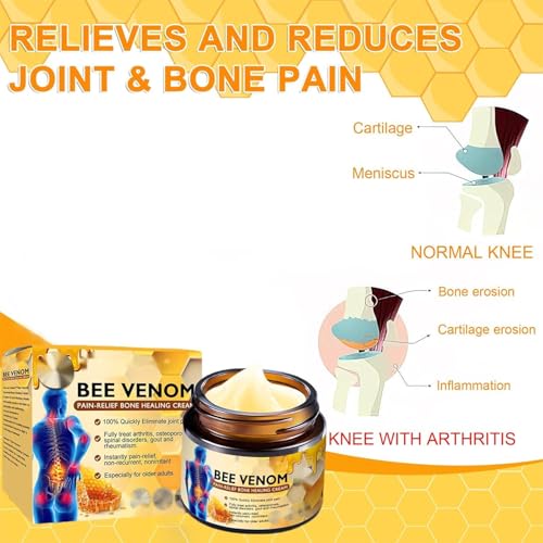 Bienengift Creme, Aetheris Bienengift Sofortige Ultra Starke Creme, Bienenvenen Fortgeschrittene Gelenk- Und Knochen Creme, Bee Venom Cream 60G