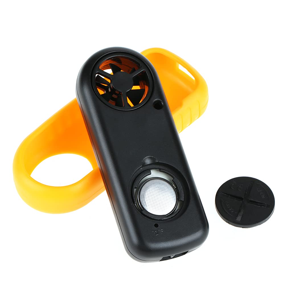 Ausla Anémomètre Numérique Portable, Thermomètre de Rétroéclairage LED, Jauge Précise de Vitesse du Vent pour la Voile, la Pêche et les Aventures en Plein Air