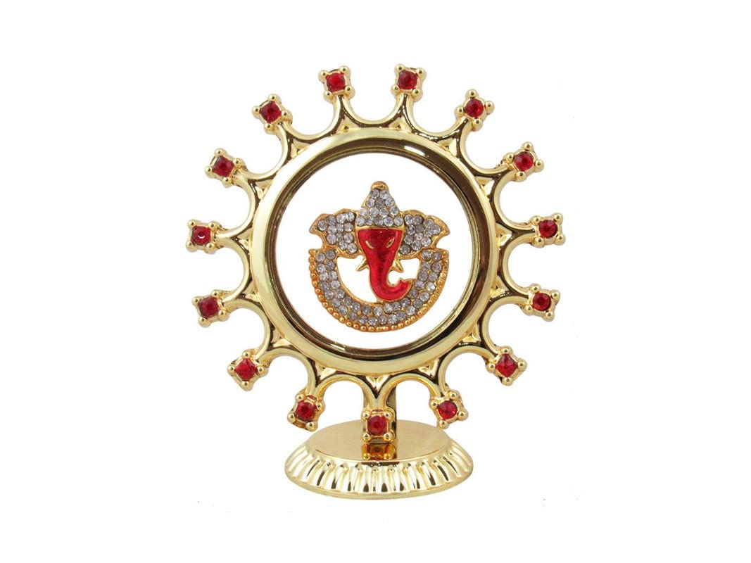 western eiderdown Presents 24K Gold Plated Peacock Shape Shriji Idol For Car Dashboard And Home Decor, Car Decor God Idol, Hindu Figurine Showpiece #Aport-060