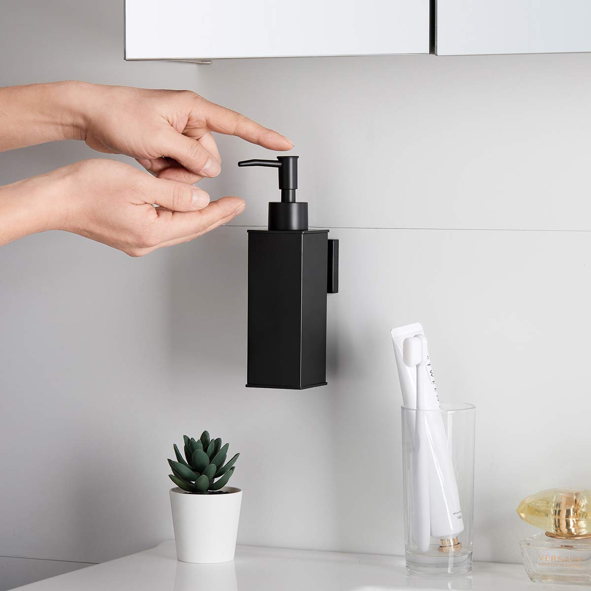 bgl Dispenser di Sapone in Acciaio Inox 304 Montaggio a Parete per Bagno