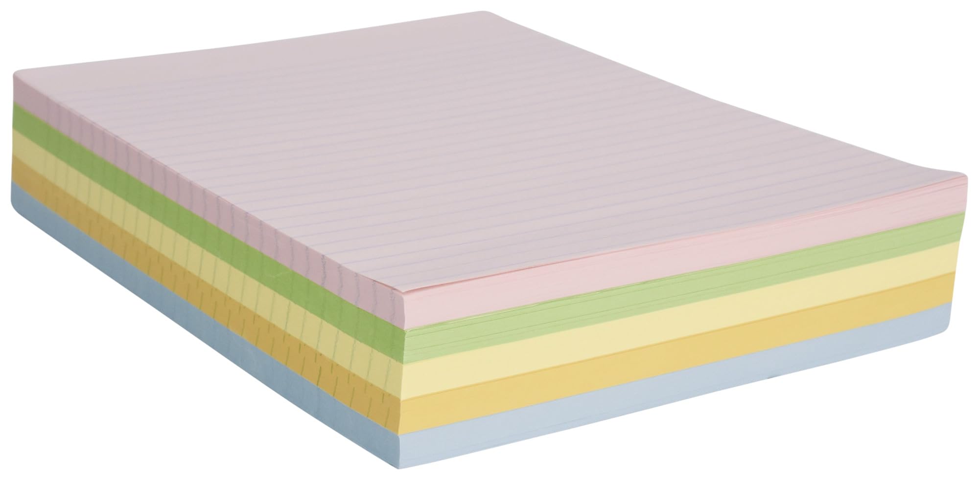 School Smart Ruled Exhibit Paper, 8-1/2 x 11 Inches, Assorted Colors, 500 Sheets - 085454 - Image 2