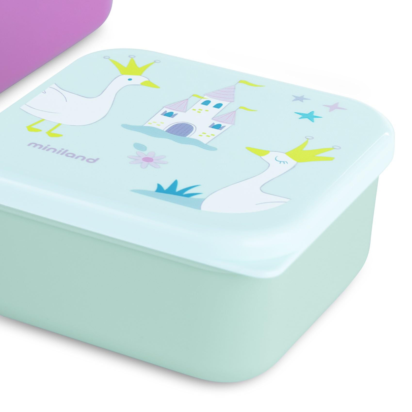 Miniland Set de 3 Boîtes à Déjeuner Enfant Empilables Lavables au Lave-Vaisselle Sans BPA