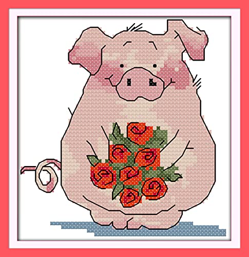 Peinture au diamant 5D fleur de cochon strass 30x40 cm
