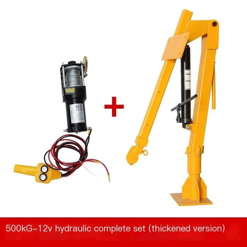 Paranco Elettrico Piccola gru con gru 220v per sollevamento elettrico di piccole dimensioni per auto domestiche(12V 500KG Hydraulic)