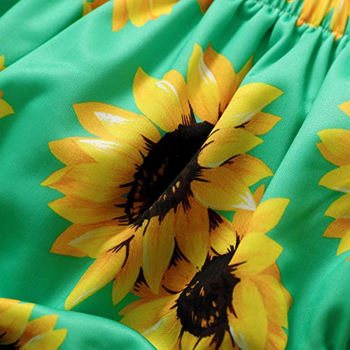 Tiny Cutey Infant Baby Girl Bikini Swimsuit Sunflower 2 Piece Bathing Suit Halter Top Bikini Bottoms Swimming Suit (Blue-Sunflower, 6-12 Months) #TOP7