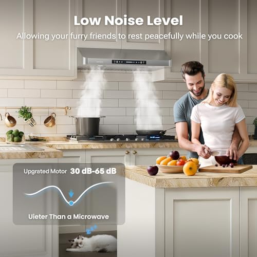 Image of IKTCH 42 inch Under Cabinet Hood, 900CFM High-Capacity Vent Gesture & Touch Control