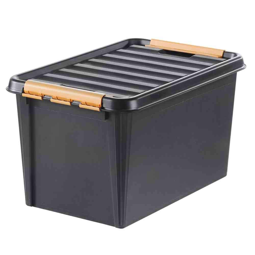 アステージ Hammarplast 3196010 Robust 45 Clipbox Smart Store Boîte de Rangement à Couvercle clipé 59 x 39 x 5 cm 45 l Noir
