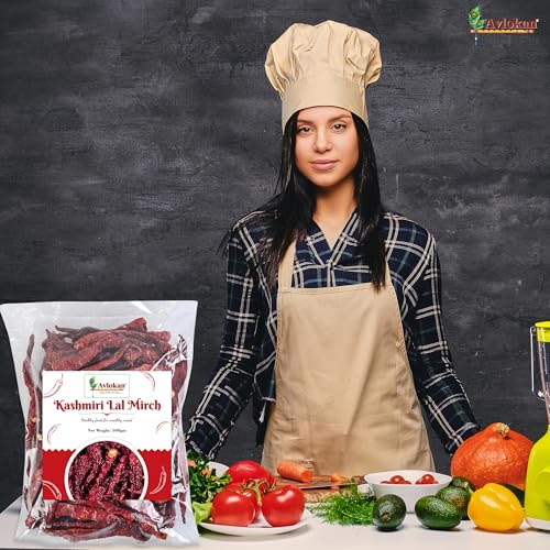Image of Avlokan Kashmiri Stemless Red Chilli 500 Gram- 100% Natural, Hot & Spicy Dried Red Chilli | Kashmiri Sabut Lal Mirch Kashmiri Stemless Red Chilli, 500G