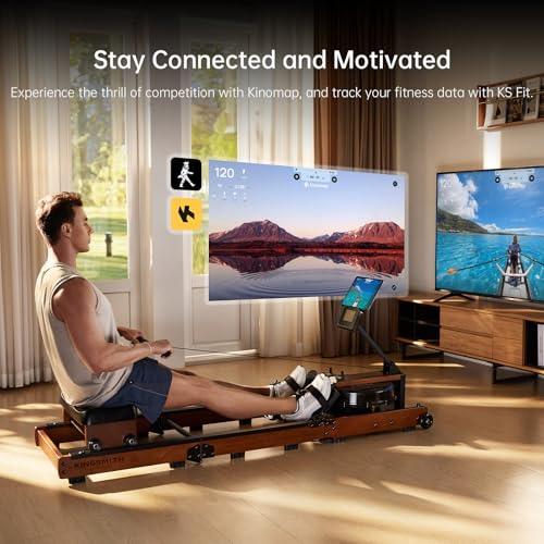 Image of KINGSMITH Rowing Machines for Home Foldable, Compact Row Machine, 400LB & 350LB Weight Capacity, Folding Rower Machine with Adjustable Resistance, Data Monitor, App Supported