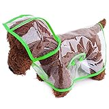 Topsung Dog Raincoat Waterproof Puppy Jacket Pet Rainwear Clothes for Small Dogs/Cats Green