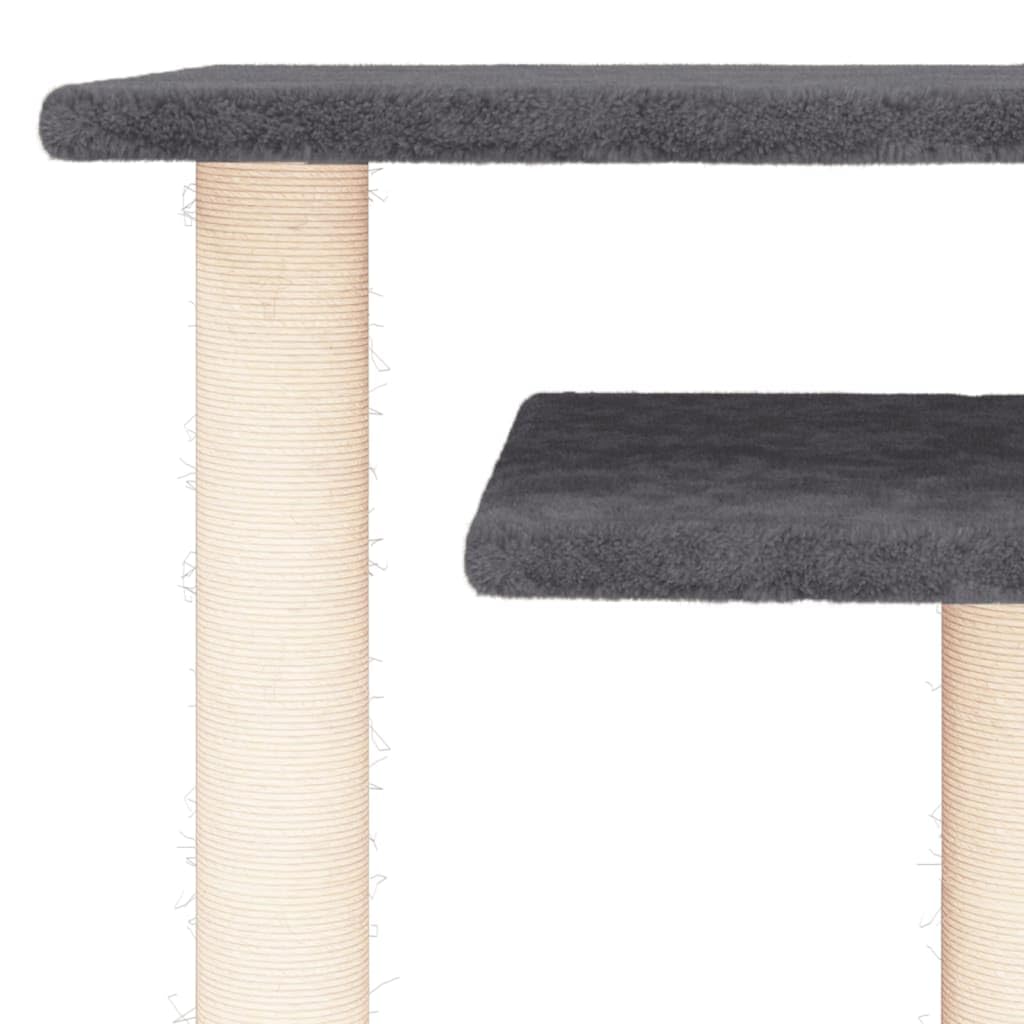 Postes rascadores para Gatos con Plataformas Gris Oscuro 62,5cm, LAPOOH Rascador Gato, Arbol Rascador para Gatos, Gatos Accesorios, Torre Gatos, Arranhador para Gatos, Casa para Gatos