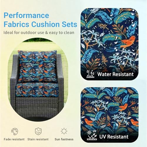 Image of IPYNBAP Outdoor Cushions for Patio Furniture,Outdoor Seat Cushion Set 24 x 24 x 5.75 Inch,Waterproof & Fade Resistant Outdoor Chair Cushions,Deep Patio Chair Cushion with Removable Cover,Nightingale