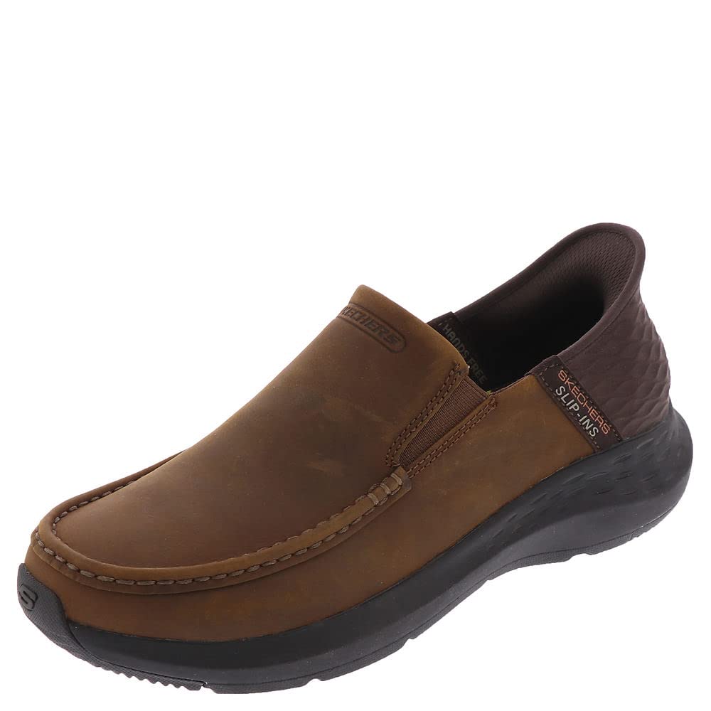 Skechers Men's Parson Oswin Slip in, Brown, 16 Wide