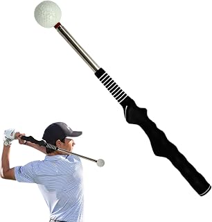 OSKOE Golf Swing Grip, Golf Club Swing Training Aid Golf Ball Practice Tool, Weighted Swing Grip Trainer Training Aid Practice, Training Aid Telescopic Club Golf For Golf Beginner