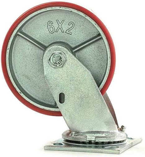6 X 2 Swivel Caster Heavy Duty Polyurethane Wheel on Steel Hub 1200lb Tool Box