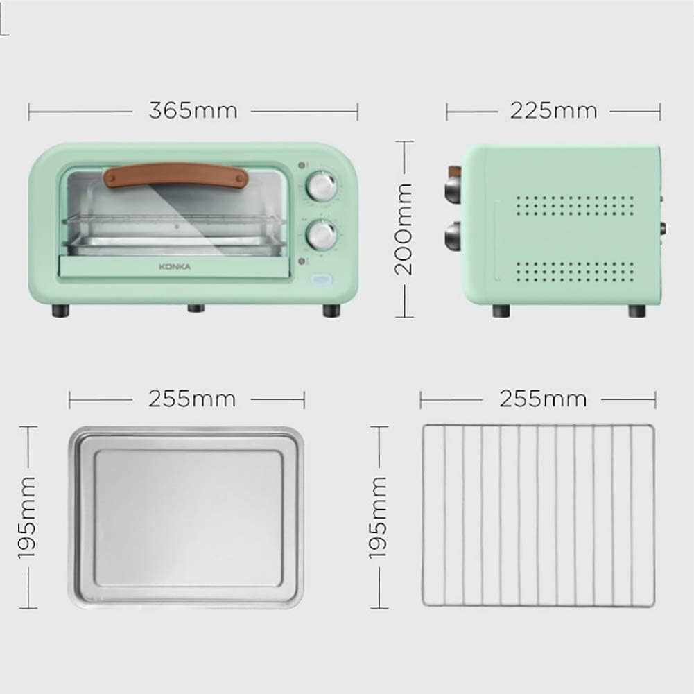 Forno tostapane, mini forno friggitrice ad aria grill elettrico a convezione da 12 litri con impostazione della temperatura 90-230 ℃ e timer 60 minuti, 2 funzioni di cottura, facile pulire