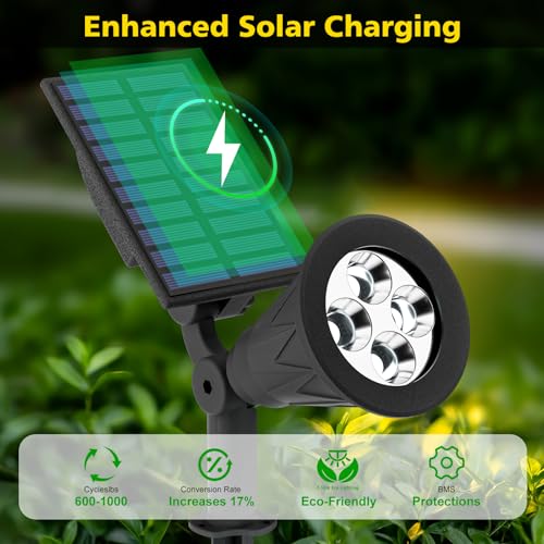 T-SUN Solar Spot Lights Outdoor Waterproof,Solar Landscape Spotlights,4Pack - image 3