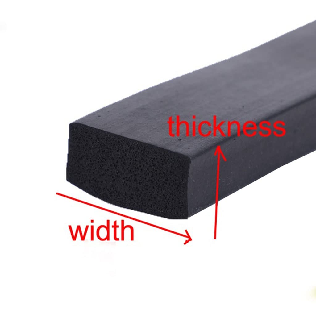 Silikonowa taśma uszczelniająca z pianki, Gumowa taśma uszczelniająca EPDM do okna drzwi szafki, płaska, 1 metr, wiele rozmiarów(10mm x 40mm)