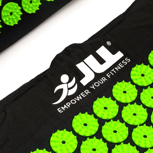 JLL Fitness Acupressure Mat Set - Prick Free Acupuncture Mat and Acupuncture Pillow for Relaxation and Pain Relief - Massage Mat, Acupressure Cushion, Washable Cover and Travel Bag (Green) - Image 5