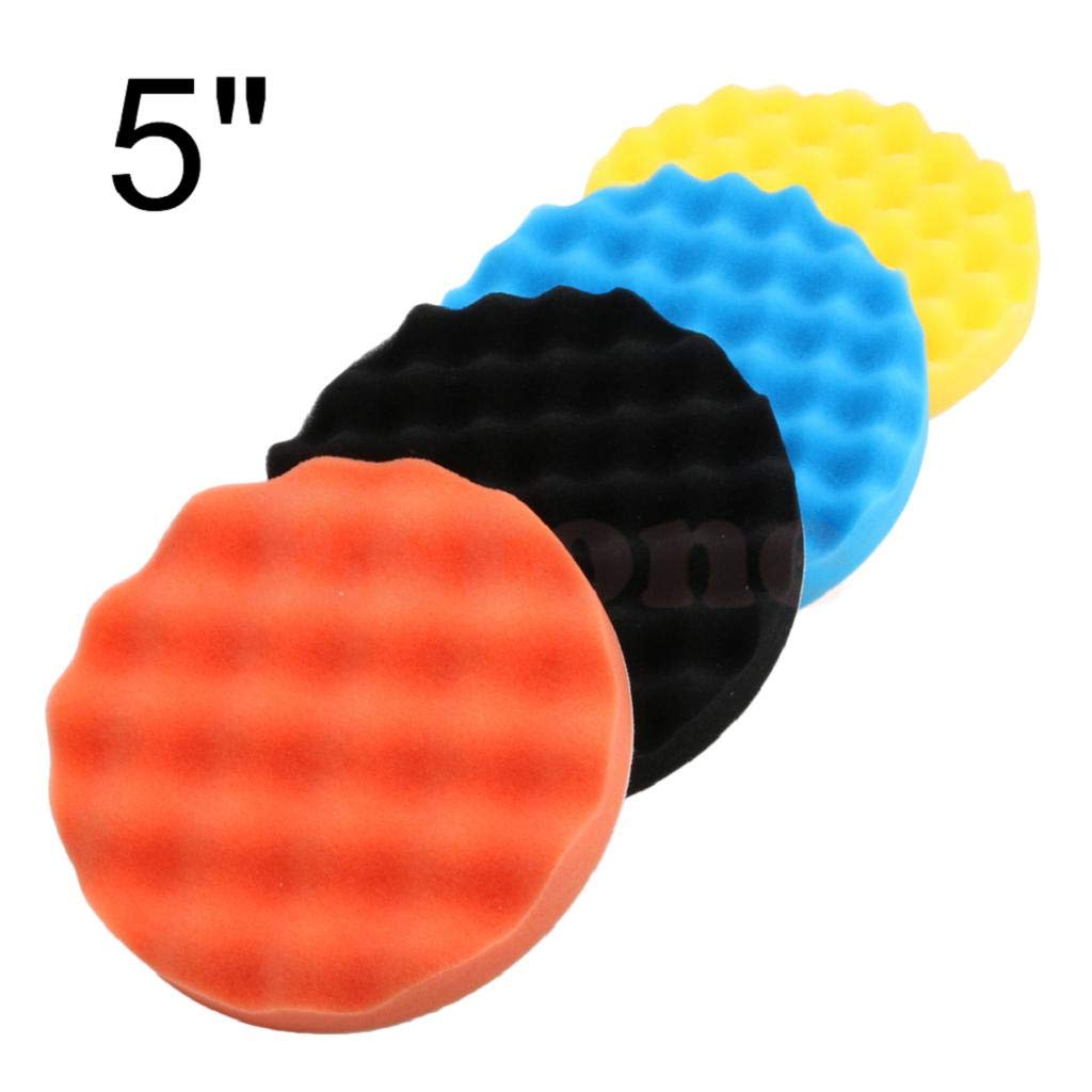 Adam's Set Di 4 Tamponi Per Lucidatura 5,5'' – Kit Schiuma E Microfibra Per Levigatrice, Compatibile Con Piastra Da 5''
