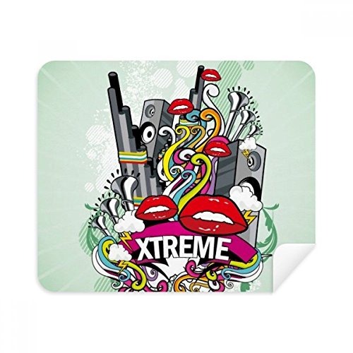 Graffiti Street Culture Colorful Mouth Stereo Cleaning Cloth Screen Cleaner 2pcs Suede Fabric
