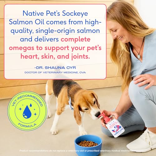Image of Native Pet Sockeye Salmon Oil for Dogs & Cats - Wild Alaskan Fish Oil for Dogs - Supports Strong Joints, Skin & Coat, Heart Health & Cognition - Single-Origin Pure Omega-3 EPA & DHA - 8oz