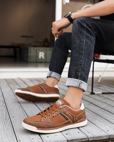 Image of ARRIGO BELLO Mens Casual Shoes Fashion Sneakers Breathable Comfort Classic Lace-Up Low Top Walking Shoes