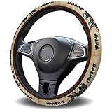 TweetyBed Steering Wheel Cover Vintage Black Bear Pine Tree Silhouettes Steering Wheel Covers Retro Rustic Steering Wheel Protector Car Accessory 15 Inches