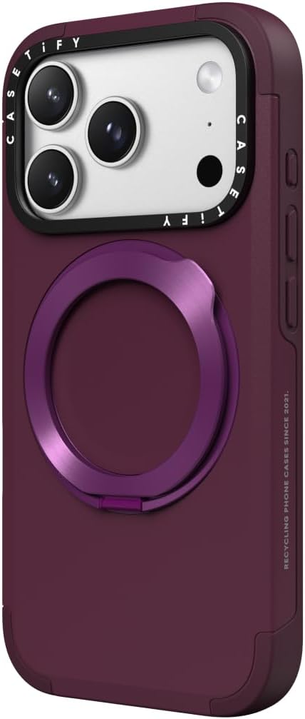 CASETiFY Force Ring Stand iPhone 17 Pro Max Case [Kickstand/Compatible with Magsafe / 6.5 ft. 3X Military Grade Drop Protection] - Mulberry