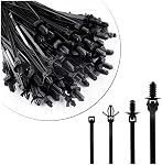 120PCS Black Zip Ties with 4 Universal Sizes,Strong Bite Force & UV Resistant Management Cable Clips,Nylon Self Locking Cable Tie Mount for Indoor and Outdoor