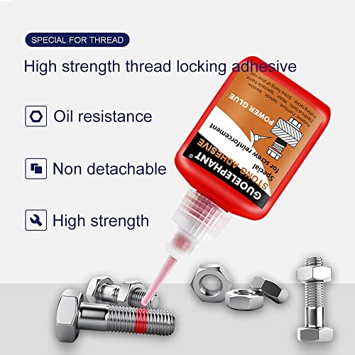 Guoelephant 15Ml Red Threadlocker Universal Metal Glue High Strength Anaerobic Curing Sealant Heavy Duty Screw Glue Repair. #TOP2