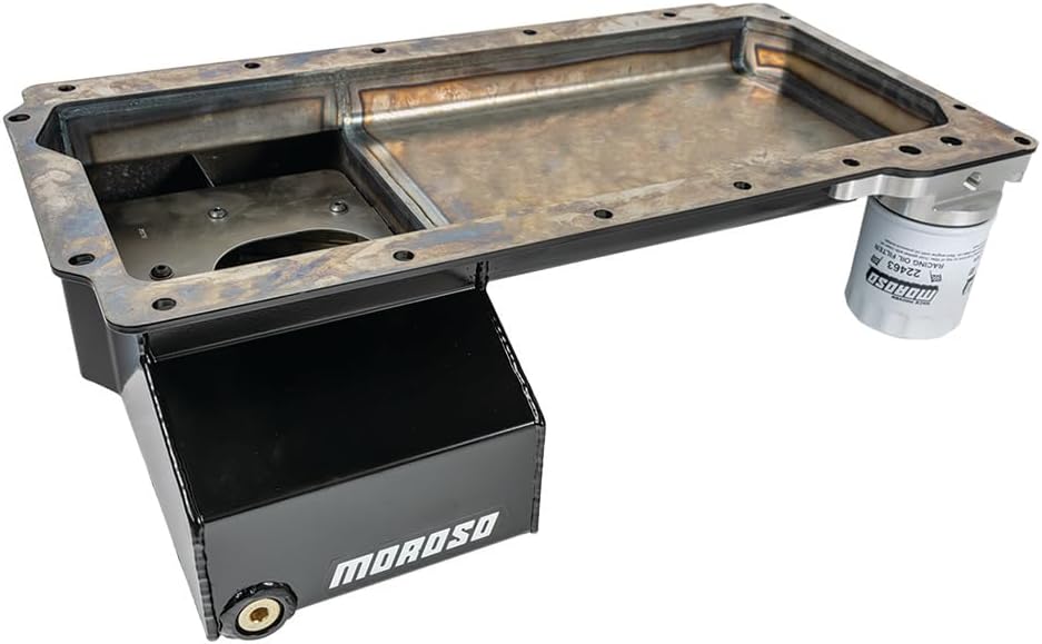 Moroso 20138 LS Front Sump Swap Oil Pan, Steel w/race baffles