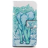 Galaxy S6 case,JanCalm [Perfect Fit] [Kickstand] NEW Pattern Premium PU Leather Wallet [Card/Cash Slots] Flip Case Cover for Samsung Galaxy S 6Including -ONE Crystal Pen (Elephant)