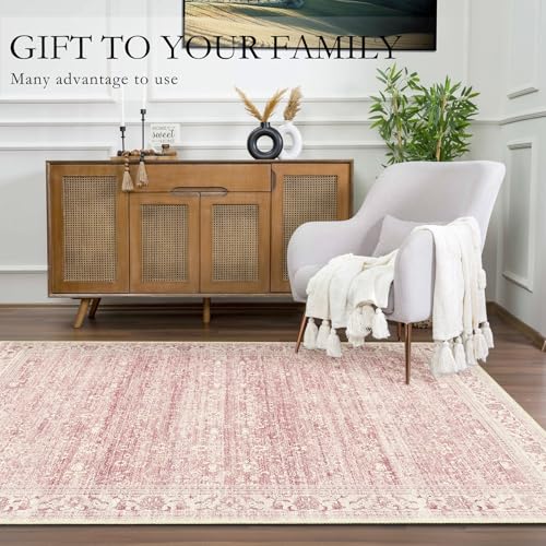 Tapete Rosa Brakki 3x5 Boho Lavable Ultrafino Suave miniatura 5