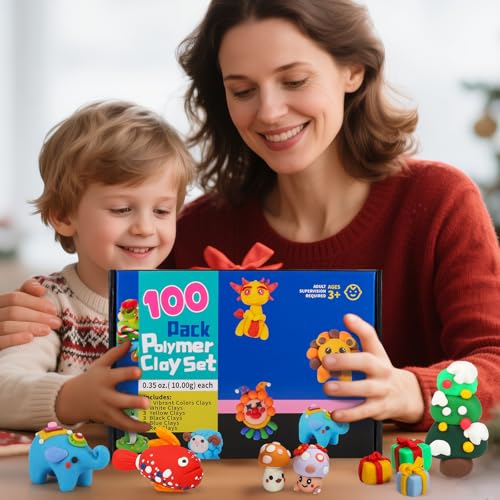 Image of CiaraQ Polymer Clay Kit, Mini Modeling Clay Set | for Kids /Beginners / Artist, 100 colors