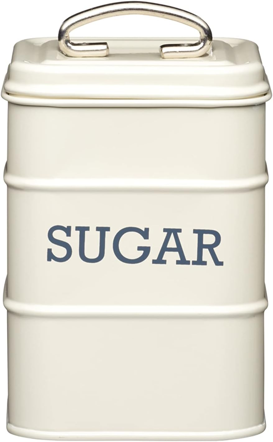 KitchenCraft Living Nostalgia Metal Sugar Canister, 11 x 17 cm - Antique Cream