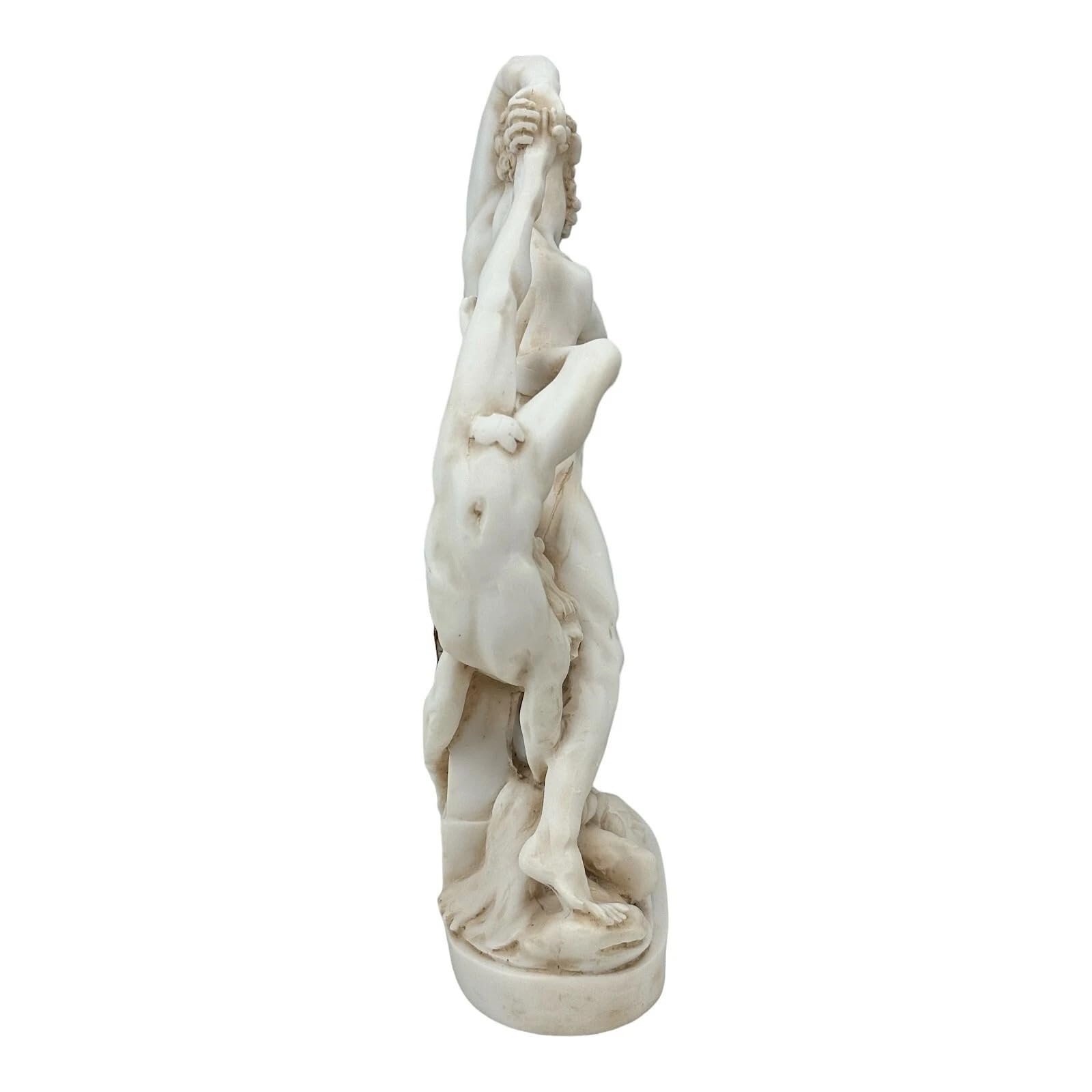 Statua della mitologia greca di Ercole che lancia lichas - Scultura in marmo fuso con finitura patina grigia, replica del museo Canova, dipinta a mano in Grecia, statuetta d'arte romana classica, 25,4
