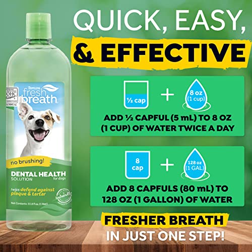 Tropiclean Fresh Breath Original Dog Dental Water Additive - Dog Breath Freshener For Clean Teeth, 33.8 Ounce (Pack Of 3) #TOP4