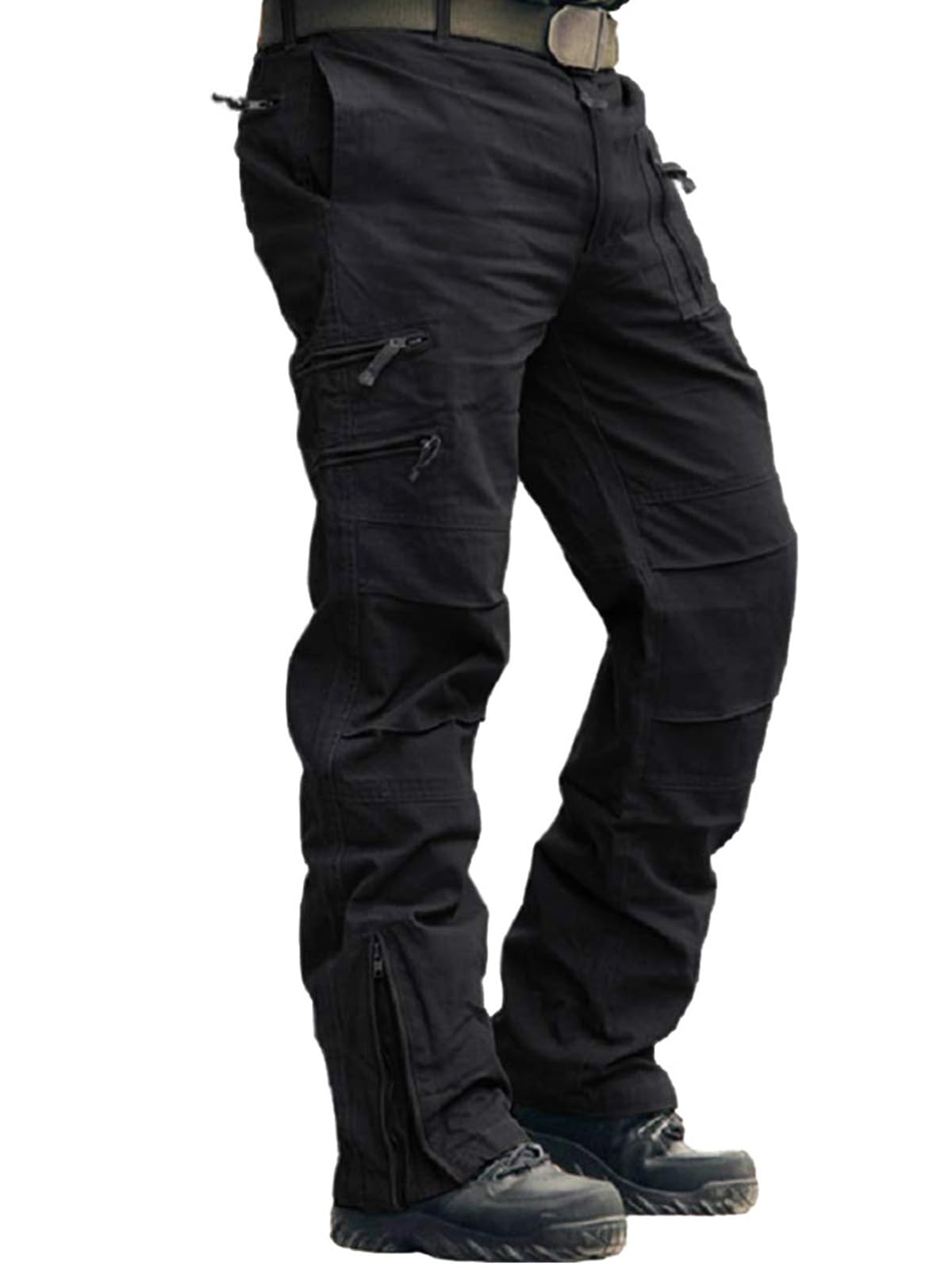 GSGGIG Men's Work Pants, Cargo Pants for Men, Straight Tactical Pants, Work Travel Casual Pant with Multi Zipper Pockets