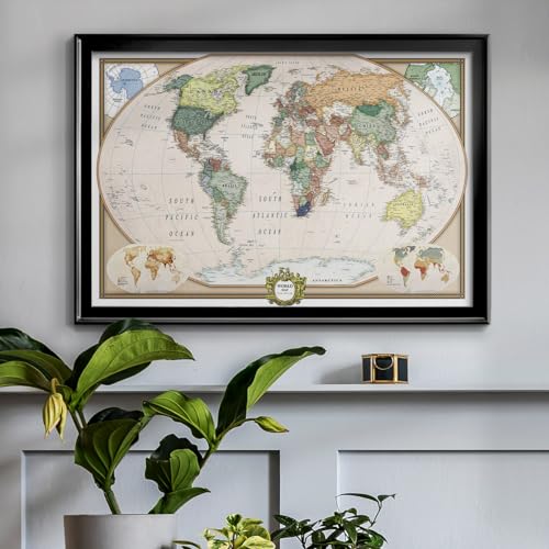 Renditions Gallery CF09-NATGEO-BF Colorful World Map Canvas Wall Art thumb #1