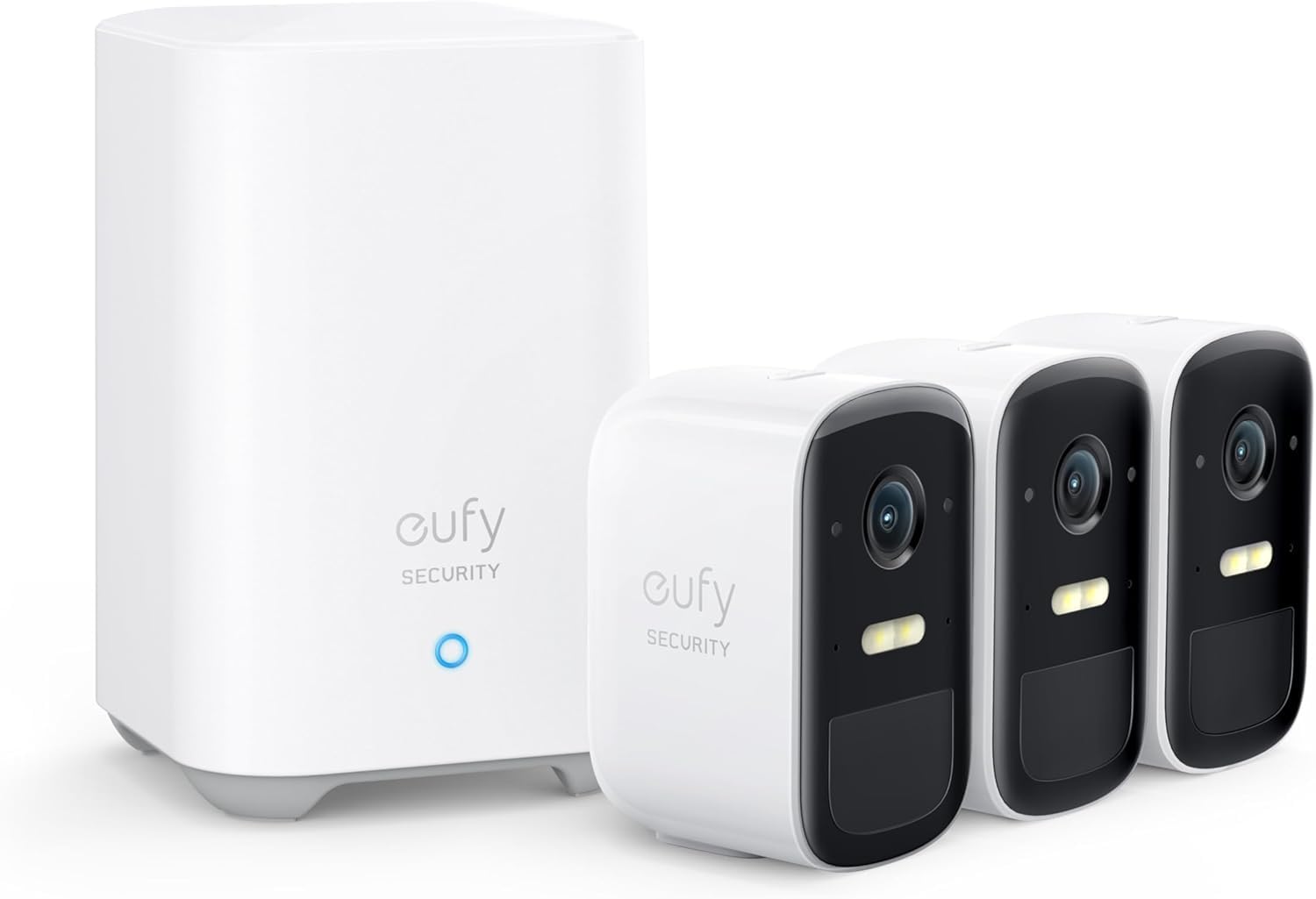 eufy Security eufyCam 2C Camara vigilancia WiFi Exterior, Camara de vigilancia Exterior,180 días de duración de la batería, HD 1080p, nessun Costo mensile, Conjunto de Tres cámaras
