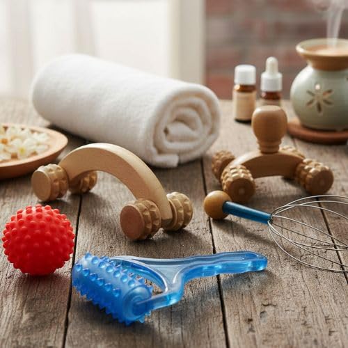 Kit de Massageadores Manual Madeira 5 Peças – Relaxamento, Fisiot...