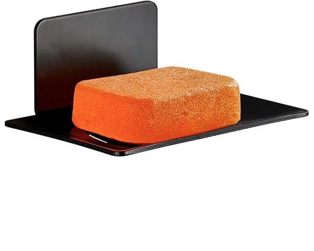 Melairy Soap Dish Stainless Steel soap Tray 3M Self-Adhesive Black Finish Without Drilling