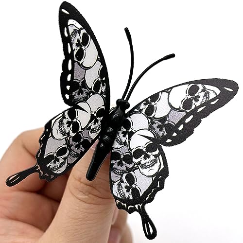 Decoración de Pared Halloween Calavera Mariposa 12 Pzs miniatura 7