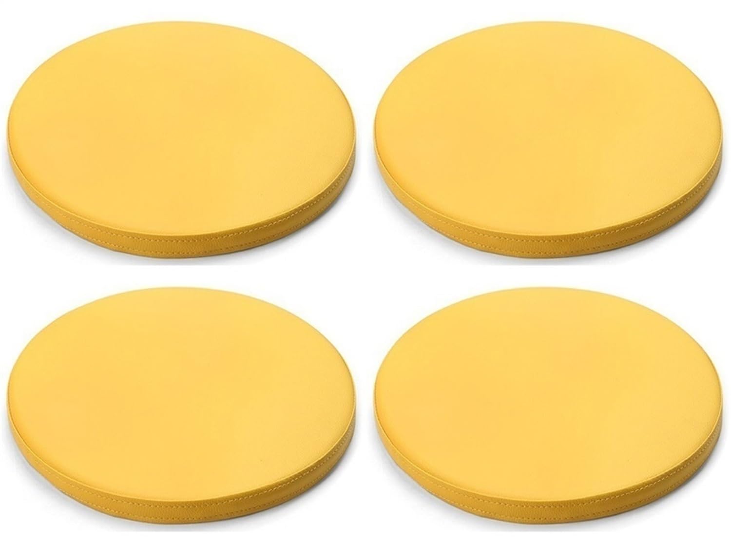 Cojines viscoelásticos antideslizantes de piel sintética amarilla para proteger y acolchar sillas