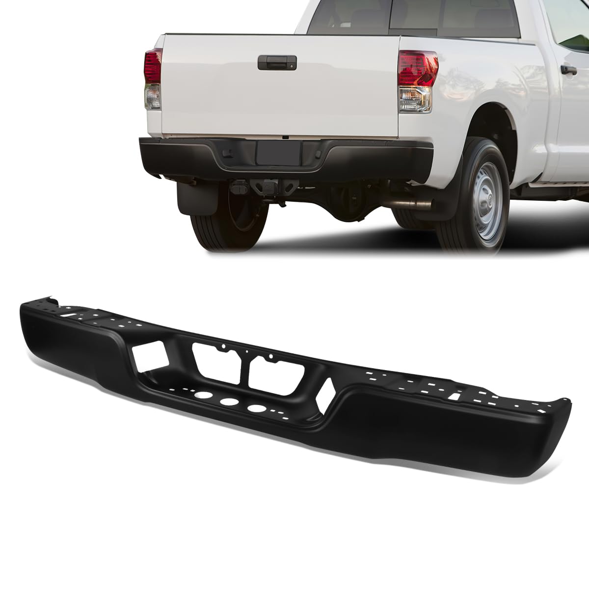 D SOLUTIONS Rear Bumper Face Bar Compatible with Toyota Tundra 2007-2013, Without Parking Sensor Hole, Primered Black 2008 2009 2010 2011 2012