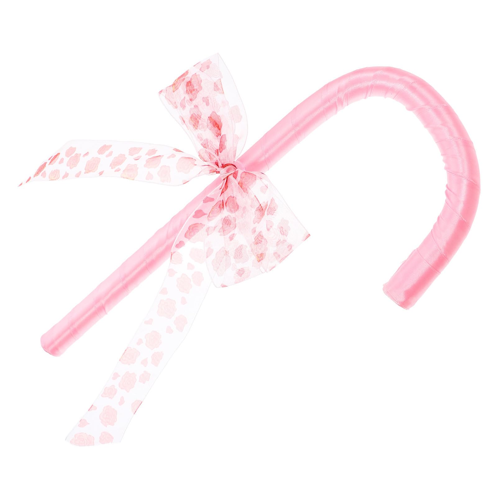 Healvian 4 Pezzi Bastoncino Decorativo con Fiocco Rosa in Plastica e Stoffa
